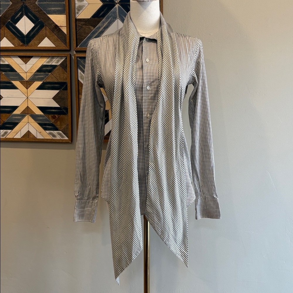 Vintage Ralph Lauren Button-Front Long Sleeve Top with Scarf size 2 Slim Fit - Picture 12 of 16